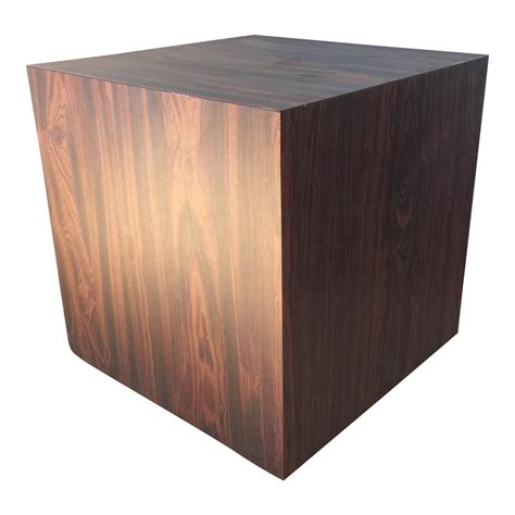 Wood Laminate Cube Side Table Chairish