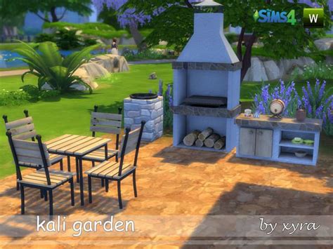 Kali set garden by xyra33 at TSR via Sims 4 Updates | Sims 4 cc furniture, Sims 4, Sims 4 houses