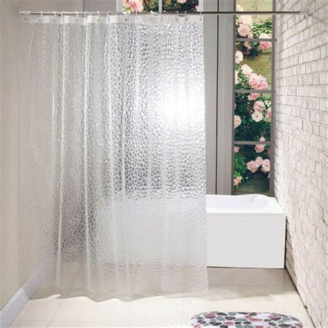 Bathroom Clear Curtain Extra Long Eco Friendly Washable Shower Curtain