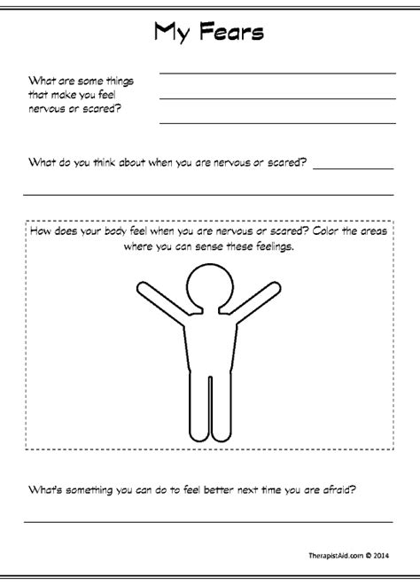 This Childrens Anxiety Worksheet Will Help Prompt The Client To