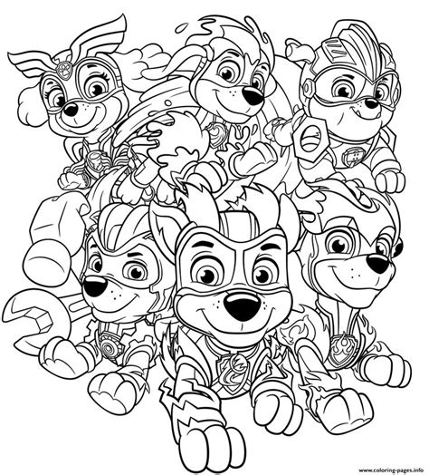 Print Mighty Pups Charged Up Coloring Pages Paw Patrol Coloring Paw