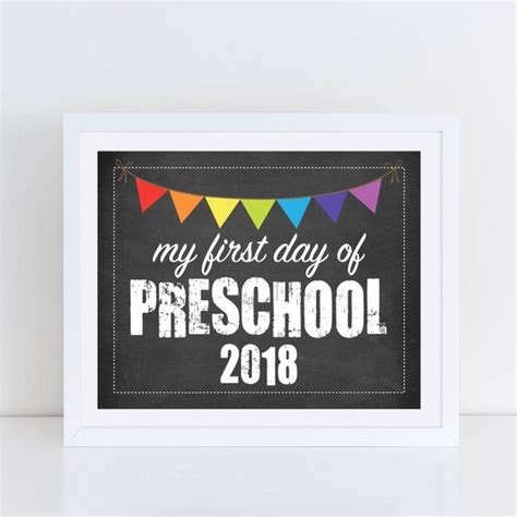 My First Day Of Preschool Sign First Day Of School Chalkboard Sign