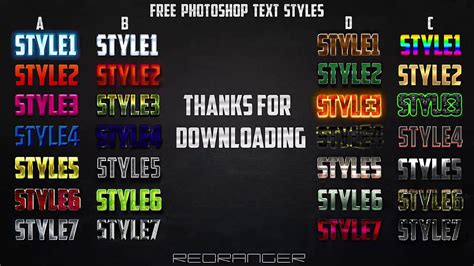 Free Photoshop Text Styles Pack Psd Youtube