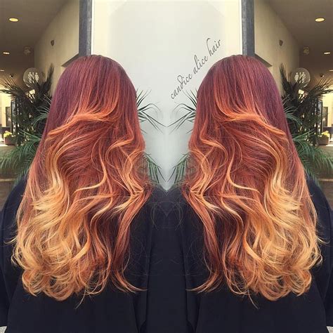 546 Best Images About Fire Red Orange Ombre Hair On Pinterest Red To