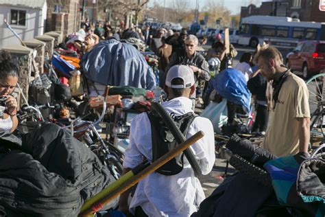 once again denver s homeless are cleared from ‘the last block in town