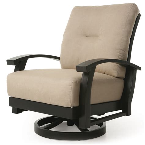 With a classic back and sleek profile, this adirondack chair looks great in any outdoor space. Mallin Georgetown Cushion Swivel Rocking Lounge Chair | GT-486