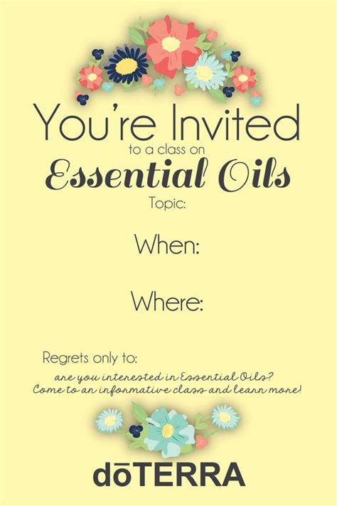 4x6 Doterra Class Invitation Instant Download By Mabelstreet 600