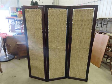 3 Section Wood Cane Room Divider Privacy Screen Each Section 195