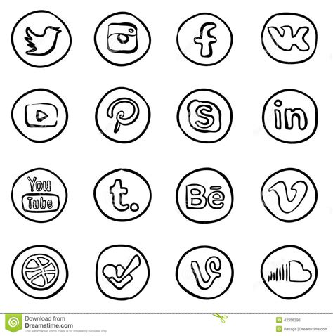 Hand Drawn Social Media Icons By Epiccoders Epicpxls