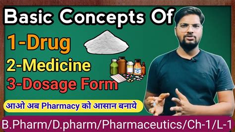 Basic Concepts Of Drugmedicine And Dosage Form In Hindi।pharmaceutics