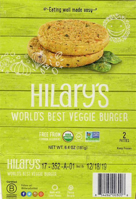 Review Hillarys Worlds Best Veggie Burger Shop Smart