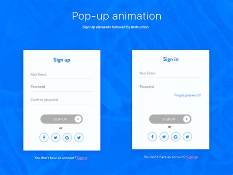 Pop Up Sign In Sign Up By Leonid Árestov On Dribbble