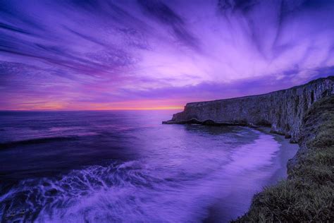 Purple Sunset Over Ocean Image Id 201878 Image Abyss