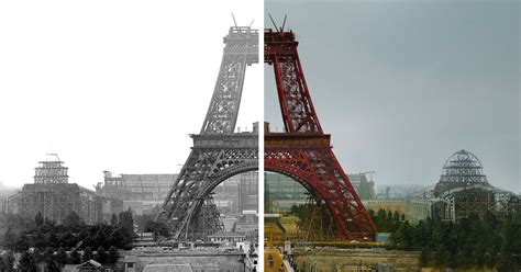 10 Colorized Photos Of Famous Landmarks Under Construction Demilked