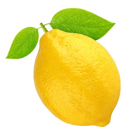 One Whole Lemon Isolated On White Premium Photo