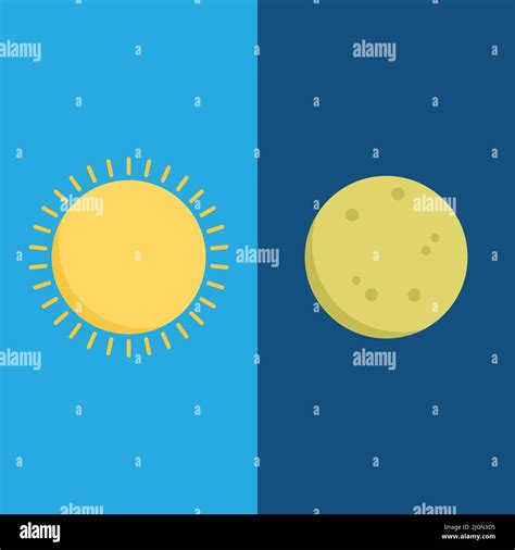 Day And Night Vector Sun And Moon Stock Vector Image And Art Alamy