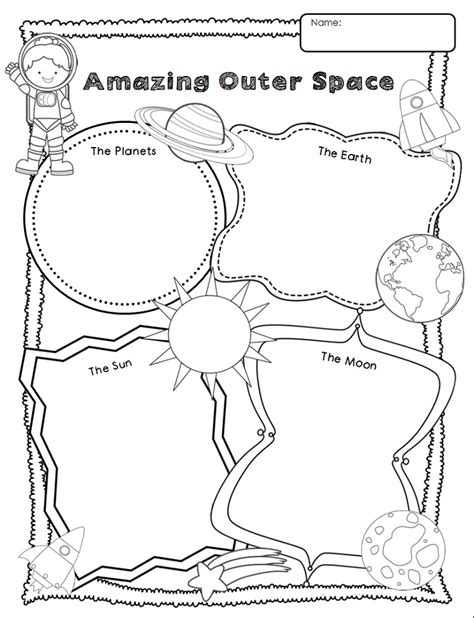 Space Worksheet For Kindergarten