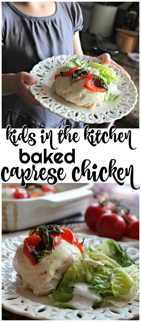 Chicken breast, cherry tomatoes, mozzarella cheese, fresh basil, chicken broth, balsamic vinegar, olive oil. Baked Caprese Chicken - the perfect recipe for kids to ...