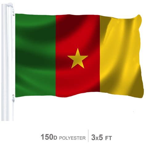 G128 Cameroon Cameroonian Flag 3x5 Feet Printed 150d Indoor