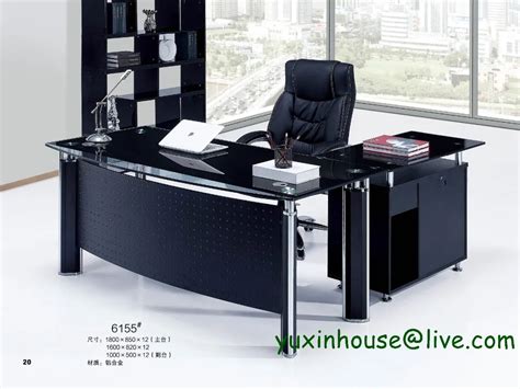 Tempered Glass Office Desk Boss Desk Table Commercial Office Furniture