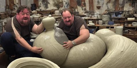 Johnny Vegas Sitting Making A Very Large Clay Teapot Stable