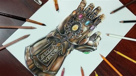 How To Draw The Infinity Gauntlet Youtube