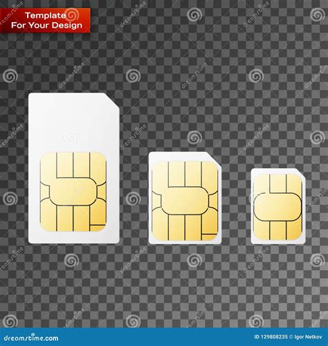 Set Of Sim Cards Of Different Sizes Stock Vector Illustration Of