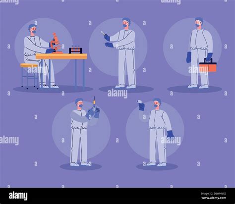 Laboratory Workers Characters Stock Vector Image And Art Alamy