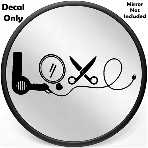 Hair Stylist Love Dryer Mirror Scissors Salon Decal Sticker Etsy