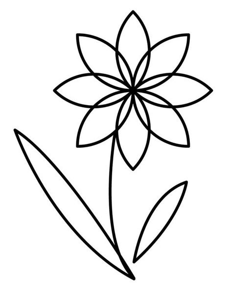 Flower Outline Coloring Page Kids Play Color Printable Flower