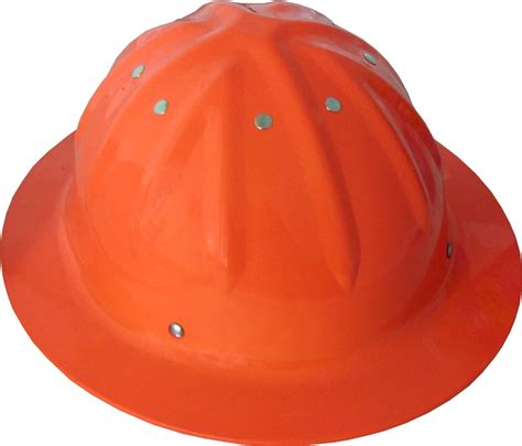 Orange Aluminum Hard Hat Full Brim Terra Tech