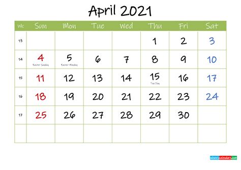 See a list of the april 2021 holidays how many days till then and what weekday they occur on. Free Printable April 2021 Calendar with Holidays - Template ink21m40