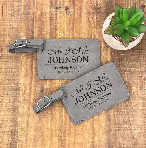 Personalized Luggage Tags Set Of 2 Mr Mrs Luggage Tags Etsy