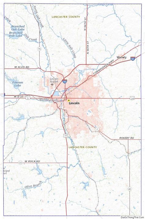 Topographic Map Of Lancaster County Nebraska Nebraska