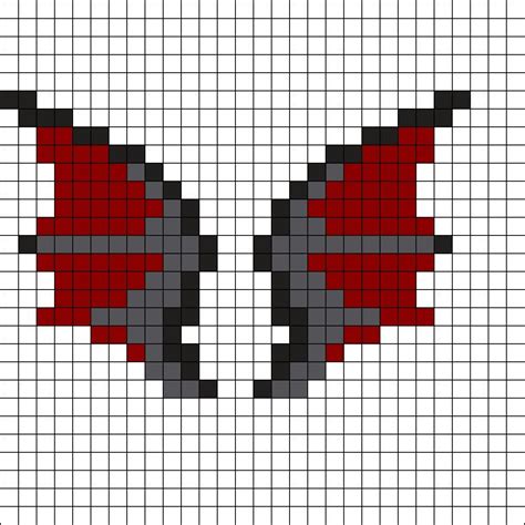 Bat Wings Style 2 Diy Perler Bead Crafts Pixel Art Pattern Perler