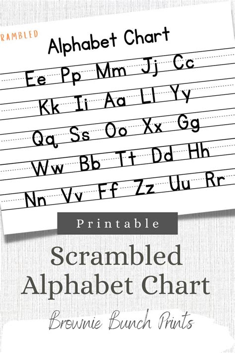 Scrambled Alphabet Chart Printable Abc Chart Alphabet Chart