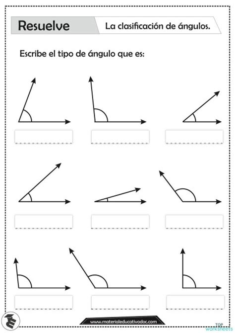 Clasificación De ángulos Según Medida Ficha Interactiva Topworksheets