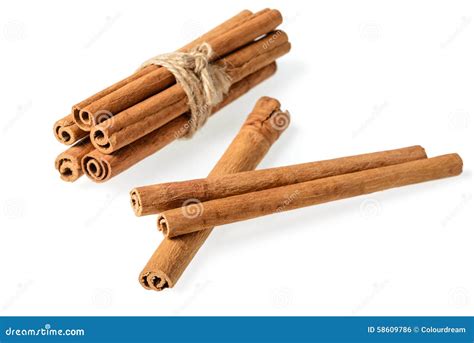 Bundle Of Cinnamon Sticks On White Stock Photo Image Of Pile Organic