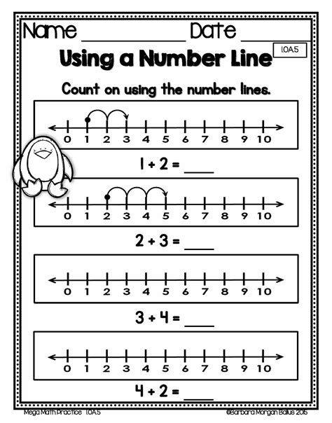 Subtraction Using A Number Line Worksheet