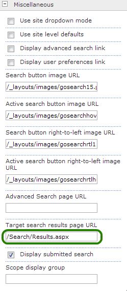 how to remove contextual search this site from dropdown box of target result page