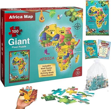 Map Of Africa Floor Puzzle For Kids Giant 100 Piece Puzzles Africa