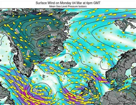 Iceland Surface Wind On Monday 06 Sep At 12pm Gmt