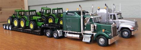John Deere Kenworth W900l And Mack Rawhide Tractor Trailers