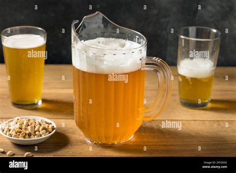 Cold Refreshing Lager Beer In A Pitcher Ready To Drink Stock Photo Alamy