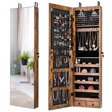 Buy Giantex Wall Door Ed Jewelry Armoire Cabinet With 475 H Full