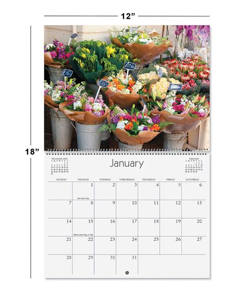 Purple And Blue 2024 A Year Of Flowers Wall Calendar Zulily