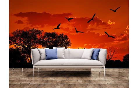 Landscape Of Africa With Warm Sunset Wall Mural