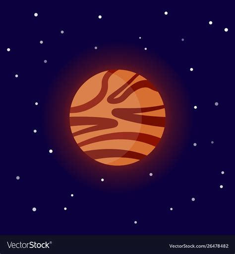 Planet Mars Cartoon On The Royalty Free Vector Image