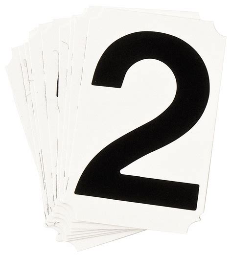 Brady Number Label Numbers 1 12 In Character Ht Sheet Black Vinyl