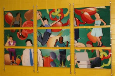 Wall Mural Architectural Display Systems For School Cafeterias